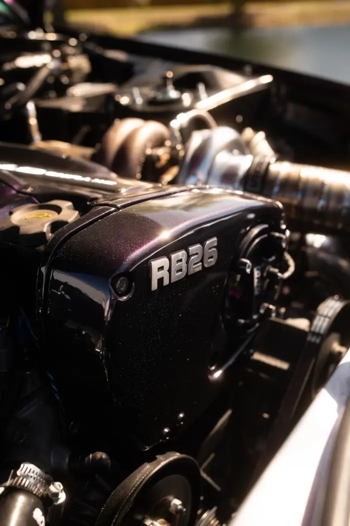 Nissan Skyline GT-R RB26 engine undergoing mechanical preservation